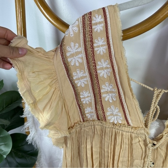NWT Free People Tan Boho Dress sz XS - Picture 3 of 5